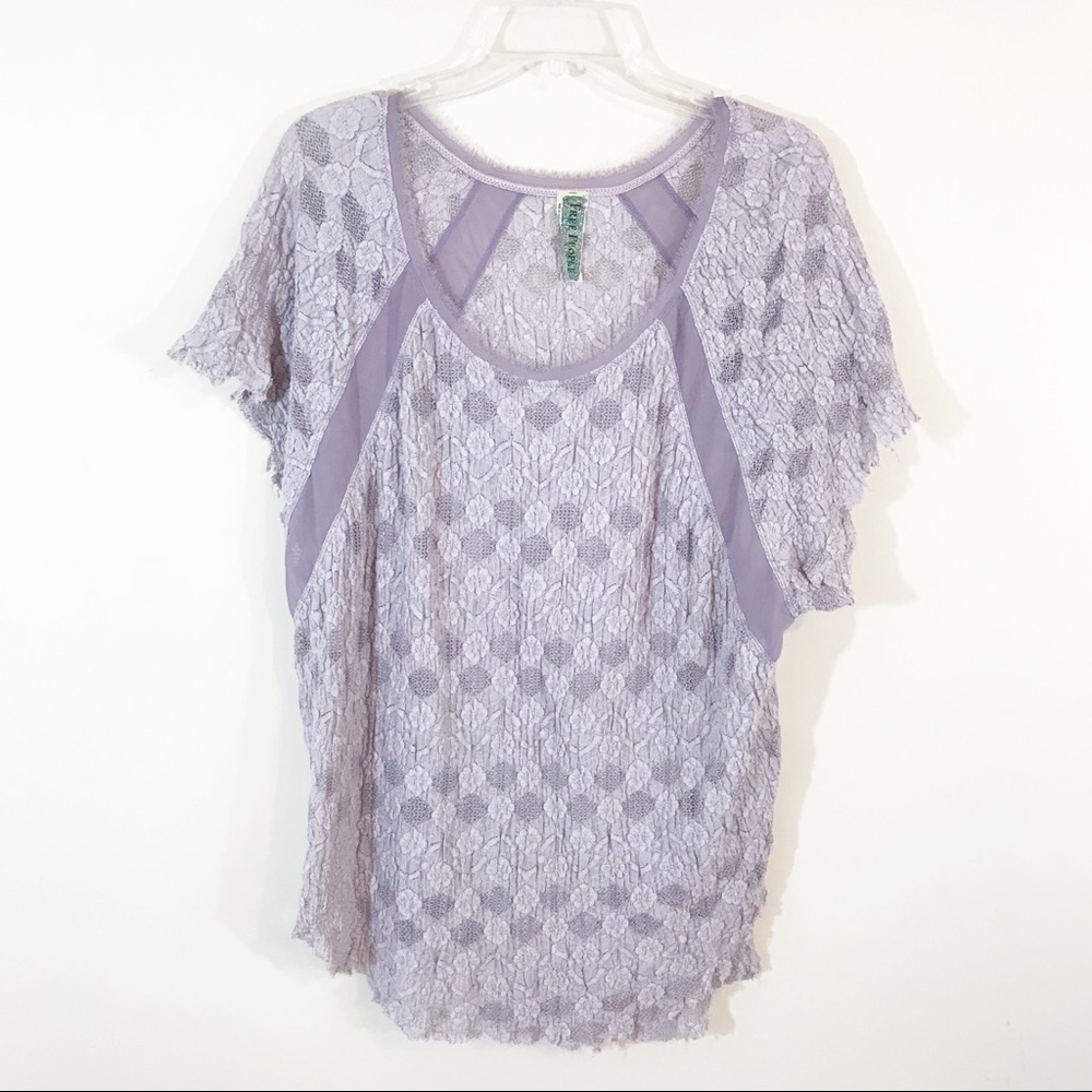 Vintage Free People • Purple Ruff Hems Top Small